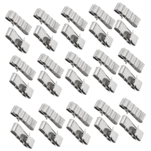VILLFUL 30pcs Photovoltaic Clamp Frame Wire Clips Trailer Wiring Clips Solar Panel Cable Clips Cable Clamp Pv Module Wire Management Trailer Frame Cable Clips Silver Stainless Steel