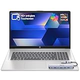 HP 2026 17.3” Touchscreen Laptop for Work & Home – Ryzen 5 7530U Performance with Office 365 for The Web, 16GB RAM, 512GB SSD, Wi-Fi 6, Windows 11 Pro, Silver with Docking Station