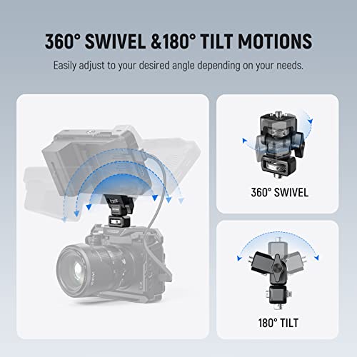 Image of NEEWER Camera Monitor Mount with 3 /8 inch ARRI Locating Thumbscrew, 1 /4 inch Screw for 5 inch & 7 inch Monitor Compatible with Atomos Ninja V, 360 Swivel 180 Tilt Damping Adjustable, Compatible with SmallRig, MA004