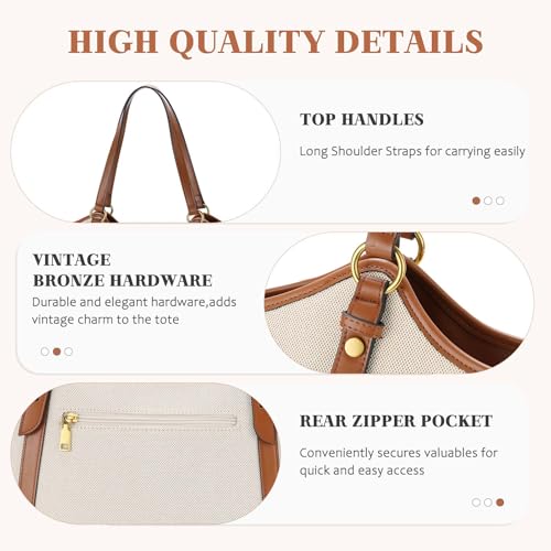 Bolso Tote para mujer con asa superior eco cuero beige miniatura 6