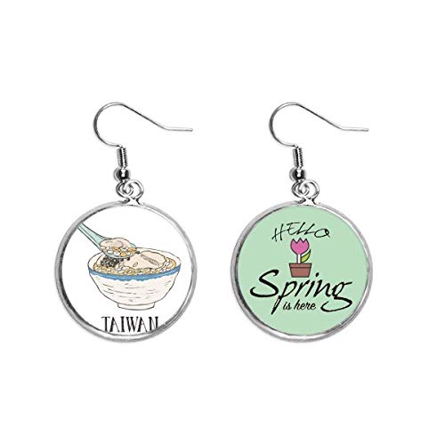 Pendientes de primavera estilo comida de Taiwán y bebida fría joyería colgante original