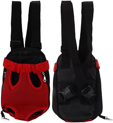 Pet Carrier Backpack Dog Carriers Chest Bag Hands Chest Carrier Four Legs Out Backpack Bag for Small Medium Dogs Cats Hiking Outdoor Travel(S red)