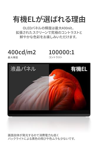 EHOMEWEI モバイルモニター 有機EL タッチパネル 13.3インチ FHD 1920x1080 タッチペン対応 LO-133PF の商品画像 3