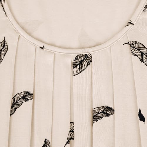 DJT Women's Short Sleeve Summer Tops Scoop Neck Pleated Front Casual Tee T Shirt3