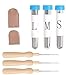 Produktbild LATERN 83 Stück Filznadel Werkzeug, 75 Stück Nadeln (3 Längen L/M/S, 25 Stück pro Größe), 3 Stück Holzgriffhalter, 3 Stück Klare Flaschen und 2 Stück Leder-Finger-Kinderbett