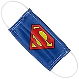 Popfunk Superman Classic Logo 1-Ply Reusable Face Mask Covering with Adjustable Nose Wire, Unisex