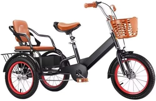 Triciclo al aire libre con pedales, neumáticos y asiento en tándem para viajes y ocio