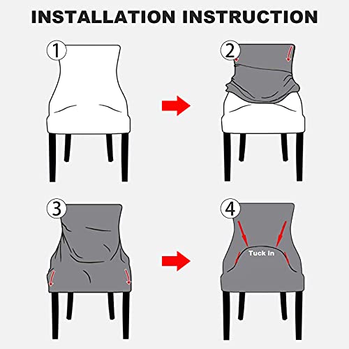 Mifxin Velvet Wingback Chair Cover Slipcover Stretch Washable Arm Chair Protector Seat Cover For Dining Room Banquet Home Party Decor thumb #7