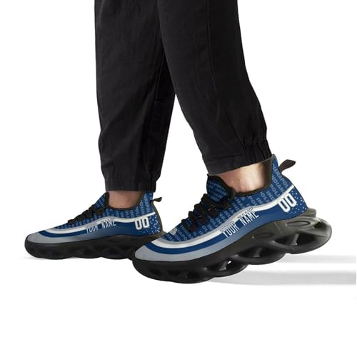 Custom Football Sneakers Personalized Name Number Workout Breathable Football Slip-on Shoes Fans Gift for Men Women4