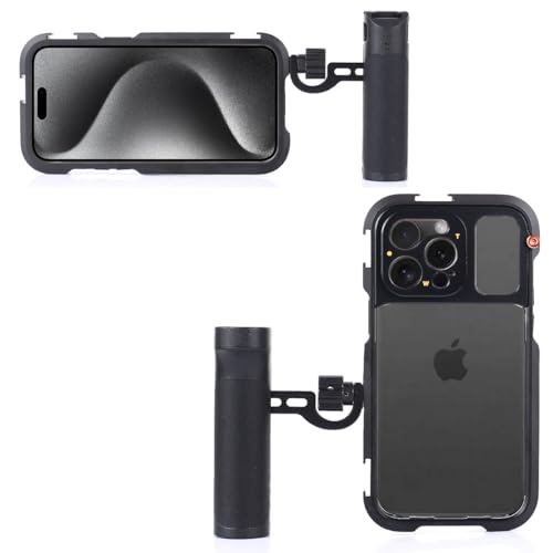 Phone Cage Video Rig for iPhone 15 Pro MAX, Single Handheld Phone Cage Kit, Phone Stabilizer for Video Recording