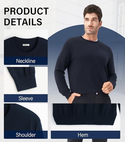 Sweaters for Men Long Sleeve Crewneck Regular Fit Casual Wool Pullover Sweaters4