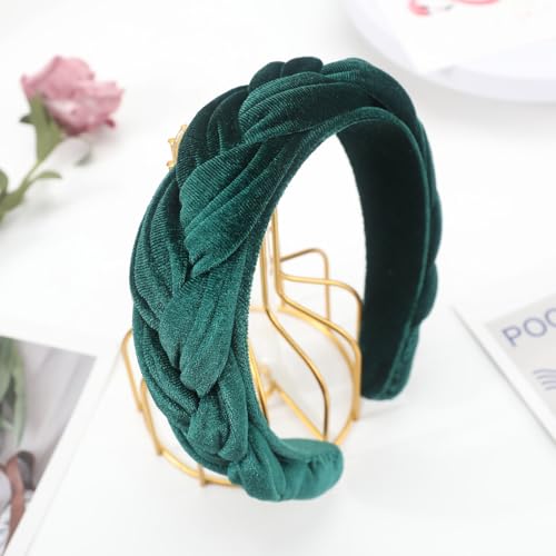 Image of DRESHOW Velvet Braided Headband Women Hair Hoop Elastic Hair Bands Fashion Headbands for Women