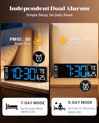 Image of Digital Clock Large Display, 13 inch Large Wall Clock for Classroom | Big Led Wall Clocks with Remote Control,Date,Week,Alarm,Temp&DST for Bedroom,Living Room,Gym,Office,Garage