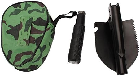 Camping Foldable Army Shovel S Survival Compact Tool With Compass + Carry Bag