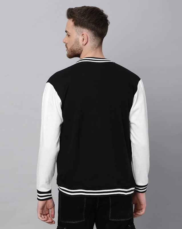 Image of BE SAVAGE Men's Cotton Blend Standard Length Varsity Jacket