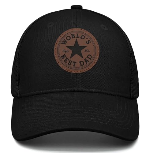 Image of Worlds Best Dad Ever Trucker Hat Fathers Day Birthday Gifts for Father Dad Papa Daddy from Daughter Son Baseball Cap