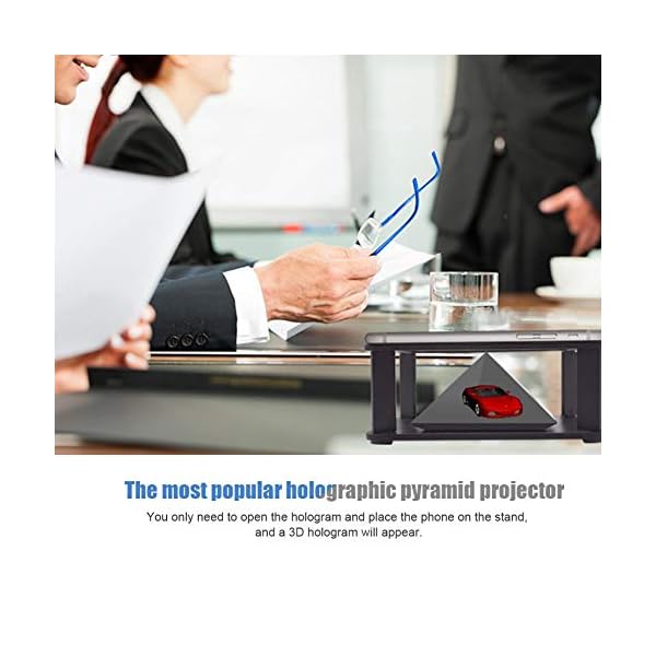 Tonysa 3D Hologramm Projektor Pyramide, 3.5-6 Zoll Mobile Smartphone Hologram, 3D Holographic Display Stands Projektor für jedes Smartphone – Bild 3