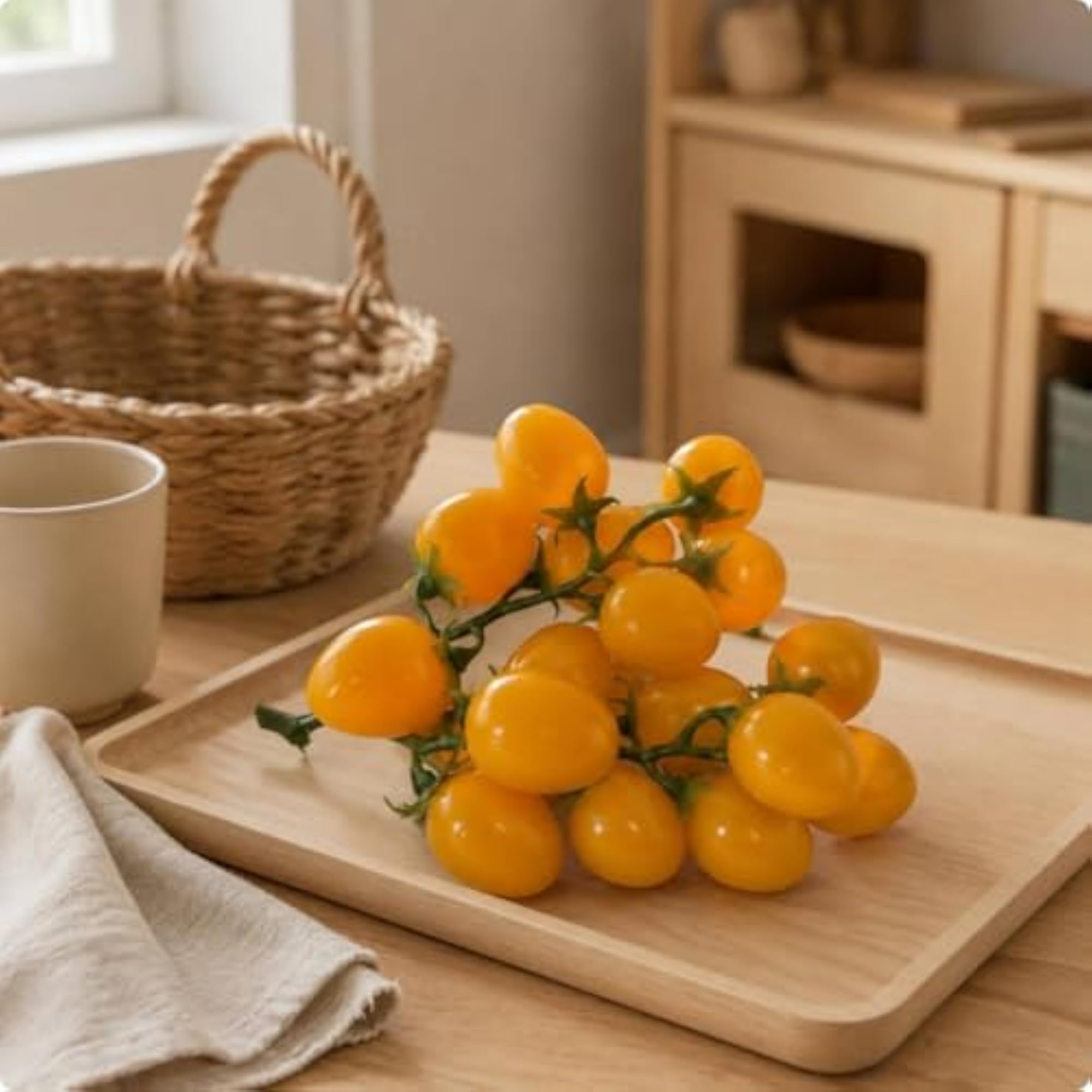 Glossy Artificial Cherry Tomato Bunch Prop
