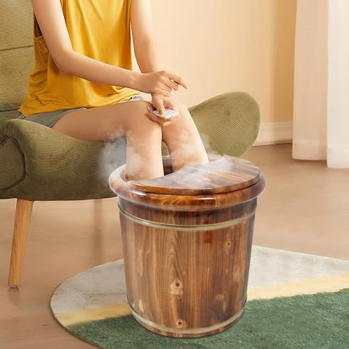 Cubeta de Masaje de Pies de Madera con Tapa 16 Pulgadas miniatura 6