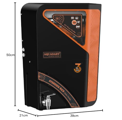 AquaDart RO Water Purifier with Zinc Copper Alkaline Filter Technology,12 Liter Storage with, Multiple Purification Process RO + UV + UF +Zinc (CU+ALK)+TDS Control, Best For Home and Office