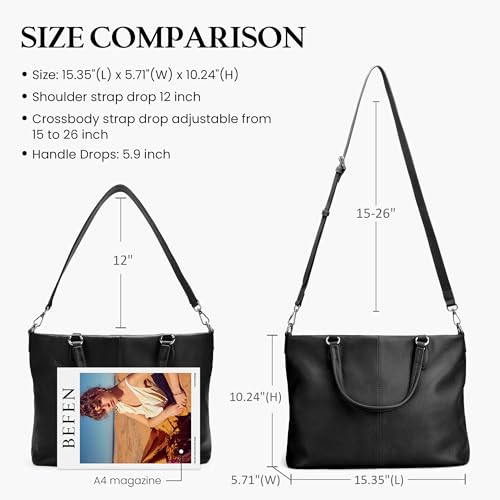 Befen bolso tote de cuero genuino para mujer miniatura 5