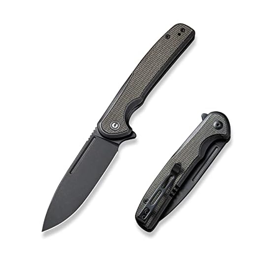 CIVIVI Voltaic Pocket Folding Knife, 3.48 in 14C28N Black Stonewashed Blade Stainless Steel Handle with Micarta Inlay Nested Frame Lock Pocket knife for EDC C20060-3