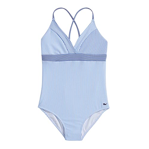 vineyard vines Girls Seersucker Stripe Mix Sconset One-Piece