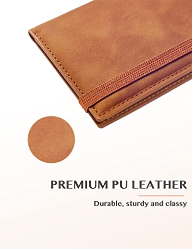Image of Zreal Checkbook Cover for Men & Women Snakeskin Pattern, Brown, Minimalist