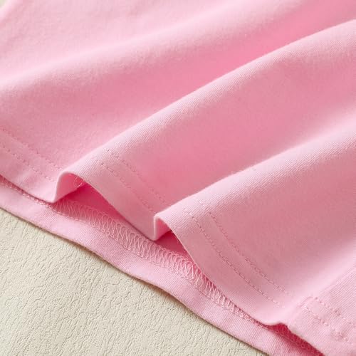 Image of Magic Park 12M-14Y Toddler Short Sleeve T-Shirt Girls Ruffle Blouse Kids Solid Color Tee Casual Tops Holiday Clothes