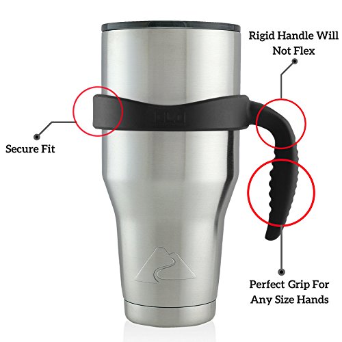Grab Life Outdoors 40 Oz Handle - 7 Colors - Fits 40 Oz Tumblers - Perfect For 40 Oz Ozark Trail, 40 Oz Rtic, 40 Oz Beast, 40 Oz Simple Modern, 40 Oz Pure & More - Handle Only (Black) #TOP2