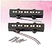Yardwe 5 String String Electric Bass Pickups Set Open Style Bridge and Neck Pickups for Jazz Jb Bass Guitar Parts Black Output for Rich Harmonics
