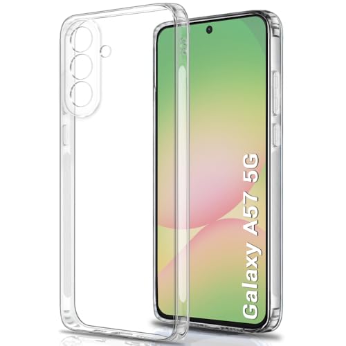 Image of TheGiftKart Back Cover for Samsung Galaxy A57 5G Case | Best Camera Protection | Inbuilt Dust Plugs & Anti-Slip Grip | Ultra Clear Soft Slim Galaxy A57 Back Cover Case (Silicone, Transparent)