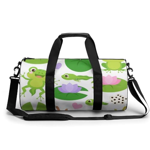 Sac de sport grenouille vert 45x23x23cm imperméable pour gym
