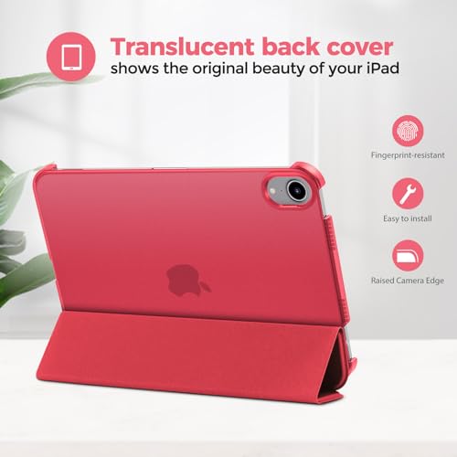 Image of ProCase Smart Case for iPad mini 7 A17 Pro 2024 /Mini 6 2021 8.3 inch -Red | Slim iPad Mini 7th /6th Gen Case Hard Back Cover for iPad Mini 7th Gen A2995 /A2996 /A2993 /6th Gen A2567 A2568 A256
