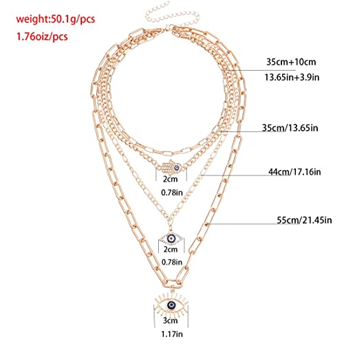 Plated Evil Eye & Buddha Hand Necklace