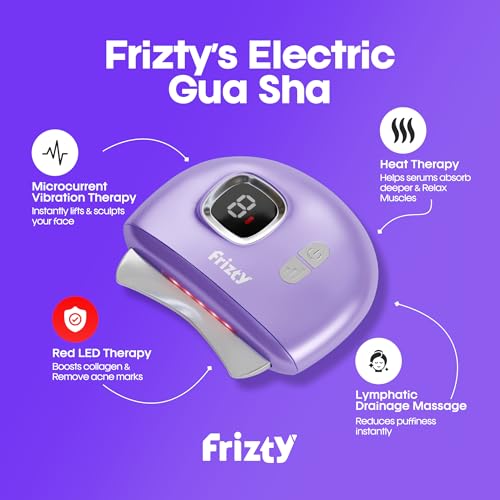 Image of Frizty Electric Gua Sha Face Massager With 9 Modes | Red Light Therapy | Sonic Pulsation & Heat Therapy Facial Massager | Scraping Tool For Acne Control, Anti-Wrinkle & Anti Ageing