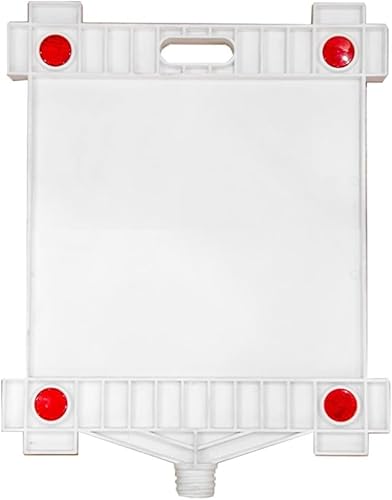 Square Blank Sign Plate with Reflectors for Traffic Cones | 30x30CM Empty Cone Top Sign Board with Cat Eye Corners, Handle & Threaded Socket