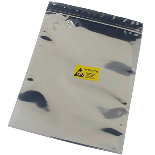 Kaito Denshi(海渡電子) 静電気防止袋 帯電防止袋 ESDバック 電子部品保管 チャック付き 17.5×23.5cm 10枚入りのサムネイル