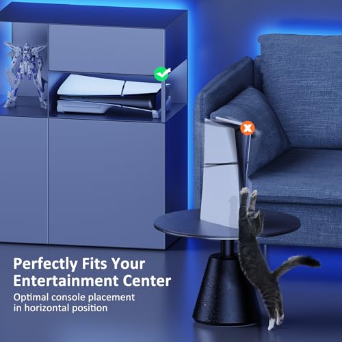 Image of NexiGo Horizontal Stand for New PS5 Slim and Pro Console, [Minimalist Design], Base Stand for PS5 Accessories, Compatible with PlayStation 5 Slim /Pro Disc & Digital Editions, White