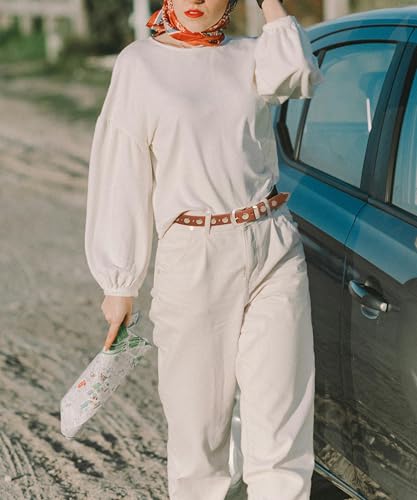 Women Fashion Punk Studded PU Leather Belt Vintage Buckle Sparkle Decorated Waist Belt for Jeans Pants Dresses3