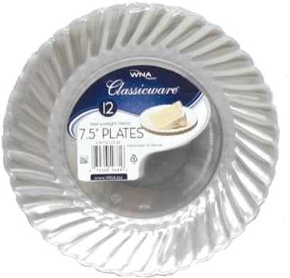 Classicware Dinnerware Shrink Wrapped Plastic Plates, 7.5-Inch, Clear (180-Count)