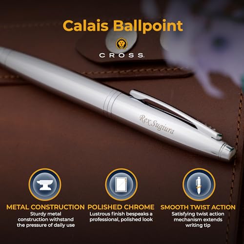 Engraved-Cross-Calais-Ballpoint-Pen-in-Lustrous-Chrome-with-Smooth-Black-Ink-and-Gift-Box-Custom-Personalized-Gift-for-Graduation-or-Business