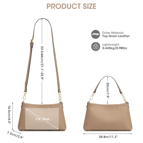 Image of Kattee Genuine Leather Crossbody Bag for women, Small Purse | Compact size. 2 removable & adjustable straps for versatile carry. Fits phone, cards & daily essentials. Trendy style