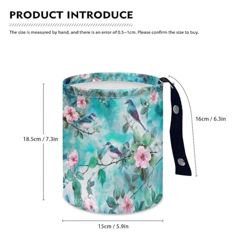 Image of Hummingbird Green Car Garbage Can Mini Car Trash Bin Hanging Headrest with Adjustable Buttons Multipurpose Car Organizer