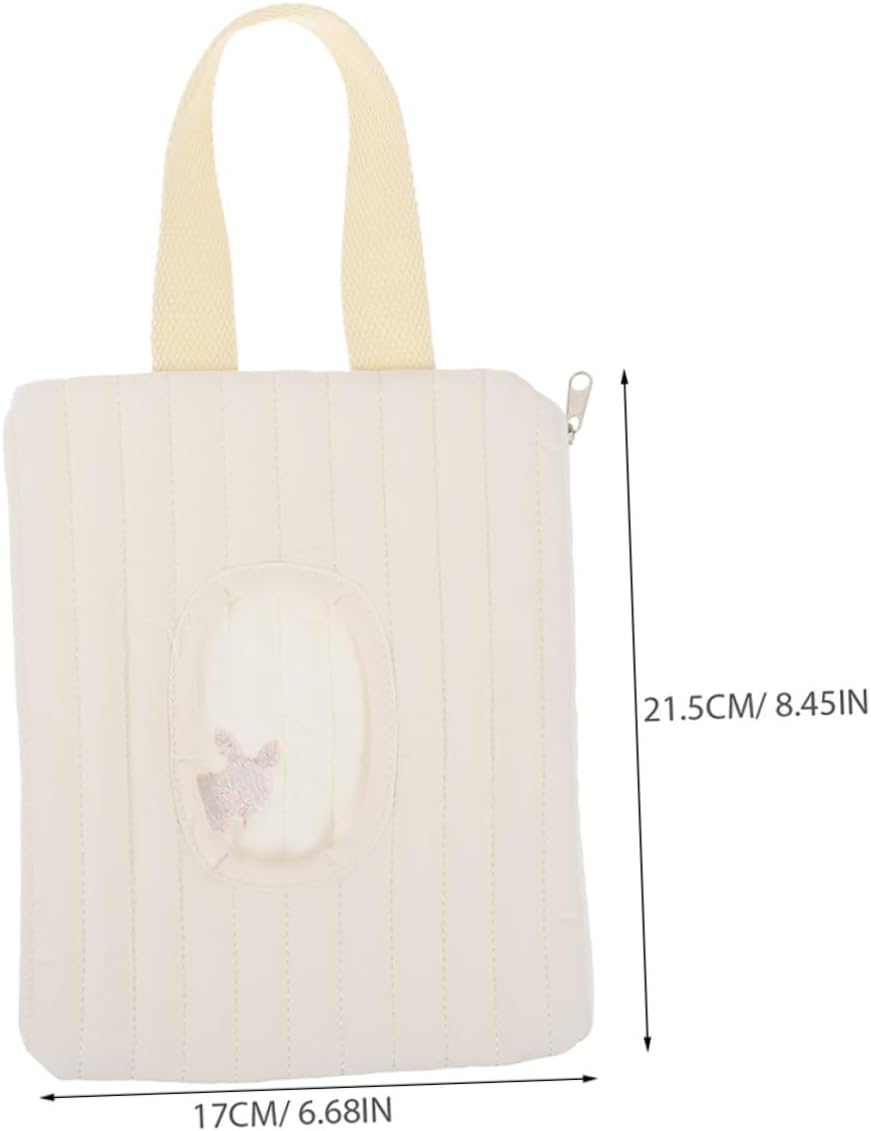 LABRIMP 2pcs Portable Wipes Case and Travel Wipe Holder for Diaper Bag Refillable Embroidered Rabbit Design Suitable for Nursery and Bathroom Use