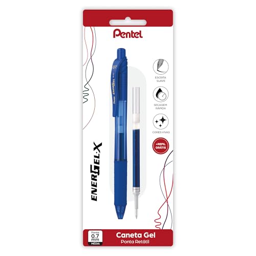 Pentel Caneta Gel Energel X 0.7mm Azul + Refil SM/BL107-CR