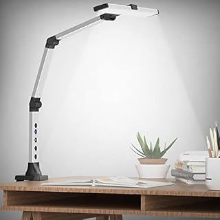 Imikoko LED Desk Lamp, 12W Desk Lamps with Base, Adjustable Eye-Care Swing Arm Lamp with 3 Color Modes for Study and Working