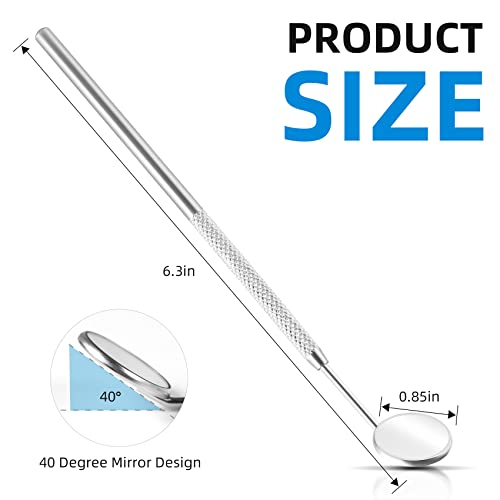 Annhua Dental Inspection Mirror Stainless Steel Anti-Fog Mouth Mirror Tool, Inspection Reflector Instrument Tools Curved Dental Mirror For Oral Care Tool And Makeup Mini Mirror #TOP1