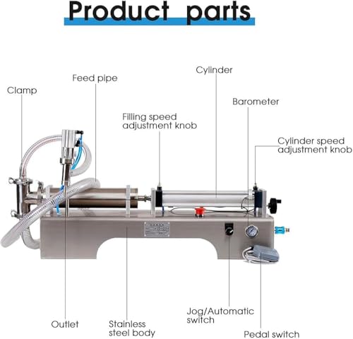 Máquina de llenado de líquidos neumática, llenadora semiautomática para bebidas, jugos y alcohol, capacidad de 250-2500 ml