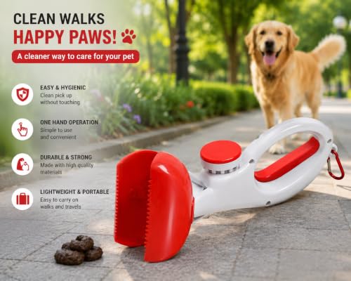 Image of Pets Empire Poop Scooper for Large Small Dogs | Dog Potty Picker | Portable Dog Poop Pickup | Potty Animal Waste Cleaner, Sanitary Dog Waste Pick Up Dispense with Steel Lock (PawScoop)
